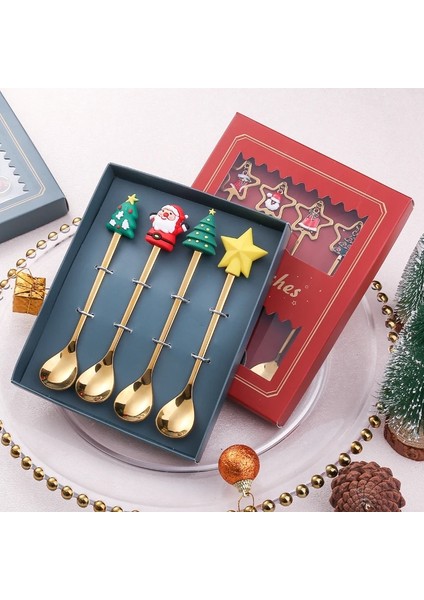 4PCS-GOLD-D02 4pcs/2pcs Noel Hediyesi Çatal Kaşık Çatal Seti Elk Noel Ağacı Dekorasyon Tatlı Kaşığı Meyve Çatalı Kahve Kaşığı Çatal Hediye (Yurt Dışından) modelleri