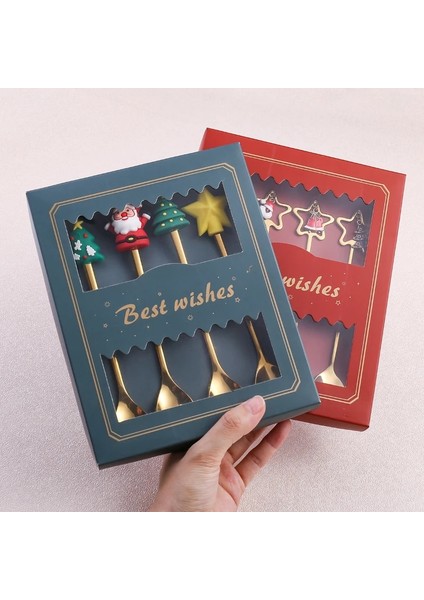 4PCS-GOLD-D02 4pcs/2pcs Noel Hediyesi Çatal Kaşık Çatal Seti Elk Noel Ağacı Dekorasyon Tatlı Kaşığı Meyve Çatalı Kahve Kaşığı Çatal Hediye (Yurt Dışından) fırsatları