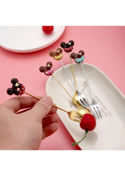 Altın Kaşık Seti 4pcs / 2pcs Çatal Kaşık Çatal Seti Donut Şeker Kaşık Çatal Süt Kahve Karıştırma Kaşık Tatlı Kaşığı Meyve Çatalı Çatal Hediye (Yurt Dışından) modelleri