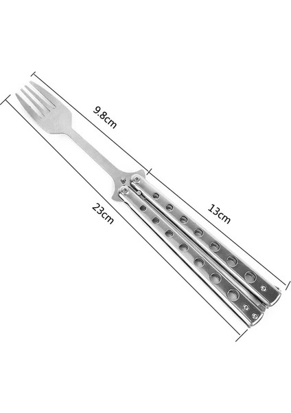 Çatal Kelebek Bıçak Katlanır Kaşık Çatal Balisong Eğitim Kaşığı Çatal Kelebek Bıçak Eğitmen Açık Kamp Sofra Mutfak Aracı (Yurt Dışından)