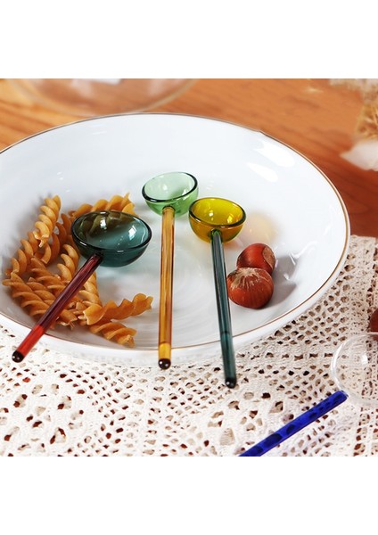 Kısa Kırmızı Cam Kaşık Tatlı Kaşığı Şeker Renkli Şeffaf Yüksek Sıcaklığa Dayanıklı Kahve Karıştırma Kaşığı Uzun Saplı Güzel Hediye (Yurt Dışından) indirimleri