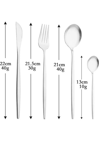 4 Adet Gümüş Mat Siyah Sofra Paslanmaz Çelik Çatal-Kaşık Çatal Bıçak Takımları Sofra Bıçağı Meyve Çatalı Buz Kaşığı Mutfak Aksesuarları Ev Için (Yurt Dışından)