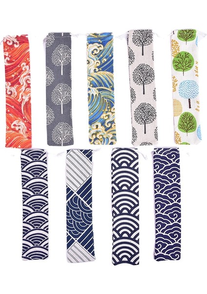 Stil 6 1 Adet Ipli Çanta Taşınabilir Sofra Çantası Pamuk Keten Kaşık Çubuklarını Depolama Çatal Bıçak Takımı Seyahat Yemek Takımı Aksesuarları (Yurt Dışından) modelleri