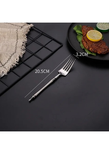Şerit Çatal Vintage Paslanmaz Çelik Yemek Takımı Seti Batı Kaşık Biftek Bıçağı Çay Kaşığı Tatlı Çatal Çatal Bıçak Takımları Sofra Takımı Mutfak Eşyaları (Yurt Dışından)