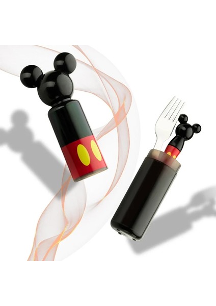 Sabun Çatal Kutusu 2 Adet Çocuk Karikatür Besleme Çatalı Kaşık Seti Mickey Desen Paslanmaz Çelik Taşınabilir Bebek Yemek Seti Çocuk Eğitim Çatal Kaşık (Yurt Dışından)