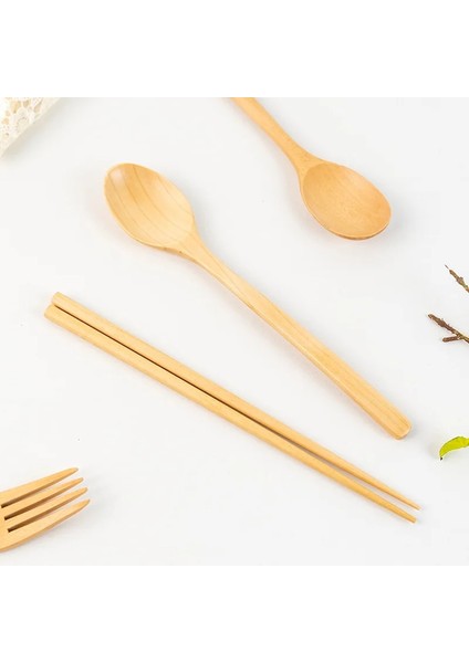 Kaşık 23.5x4 cm B 3 Adet Tahta Kaşık Çatal Çubuklarını Üç Parçalı Set Öğrenci Taşınabilir Ahşap Sofra Seti Lotus Ağacı Ahşap Kütük Malzeme Düz Renk (Yurt Dışından) fırsatları