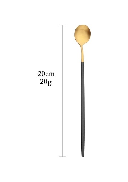 Uzun Kaşık Sofra Paslanmaz Çelik Siyah Altın Sofra Takımı Çatal Bıçak Kaşık Seti Yemek Takımı Yemek Bıçağı Kahve Kaşığı Çatal Salata Çatal Kaşık Gümüş (Yurt Dışından)