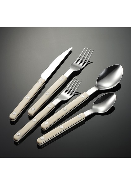 Mermer 6 Adet Yaratıcı Paslanmaz Çelik Çatal Bıçak Kaşık Seti Batı Çatal Kaşık Biftek Bıçağı Yemek Takımları Abs Saplı Sofra Mutfak Eşyaları (Yurt Dışından)
