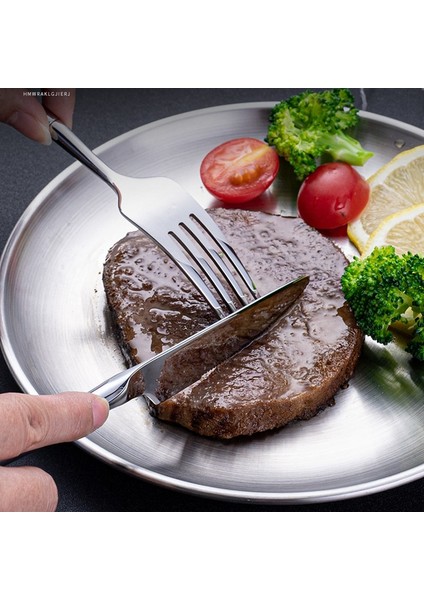 Salata Çatalı Bambu Yaratıcı Çatal Bıçak Takımı, 304 Paslanmaz Çelik Batı Sofra Takımı, Biftek Çatalı Kaşık Yemek Takımı Sofra Takımı Bulaşık Makinesinde Yıkanabilir (Yurt Dışından)