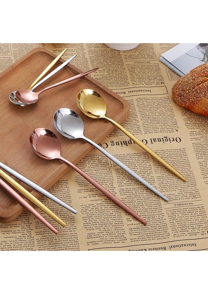 Gül Kahve Kaşığı Kaşık Çatal Çatal Bıçak Takımı Biftek Bıçağı Paslanmaz Çelik Tatlı Sofra Takımı Tatlı Çorba Karıştırma Kaşık Çatal Yemek Takımı Mutfak Aksesuarı (Yurt Dışından) modelleri