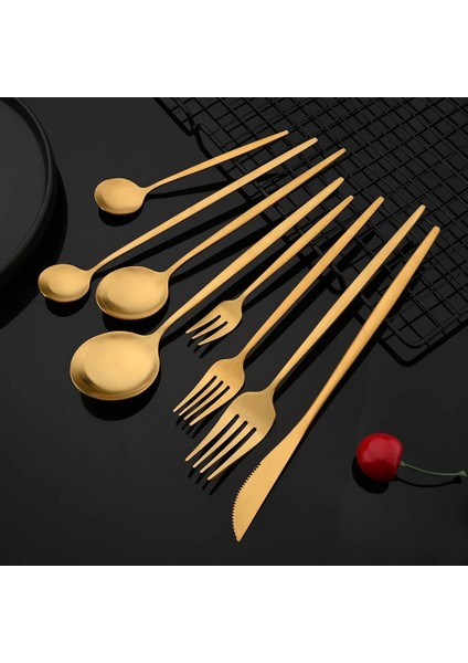 Yemek Çatalı Altın Mat Çatal Bıçak Kaşık Seti Paslanmaz Çelik Yemek Takımı Sofra Takımı Mutfak Ev Tatlı Çatalı Kaşık Bıçak Seti Gümüş Sofra Seti (Yurt Dışından) fiyatları