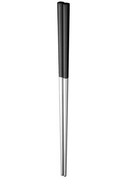 Chopstick 23 cm Siyah Gümüş Çatal Kaşık Bıçak Paslanmaz Çelik Çatal Seti Sofra Çubuklarını Yemek Takımı Seti Gümüş Çay Kaşığı Sofra Takımı Seti (Yurt Dışından)