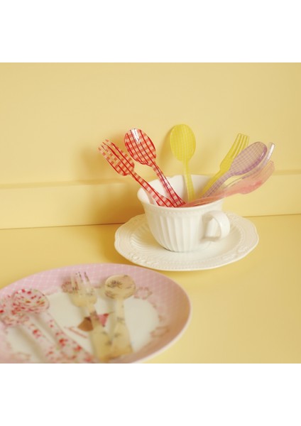 Tereyağı Bıçağı 9 Ins Retro Fransız Kafes Çiçek Tatlı Kaşığı Tatlı Çatalı Kek Kaşığı Tereyağı Bıçağı Mutfak Akrilik Sofra Seti Fotoğraf Sahne (Yurt Dışından) fırsatları