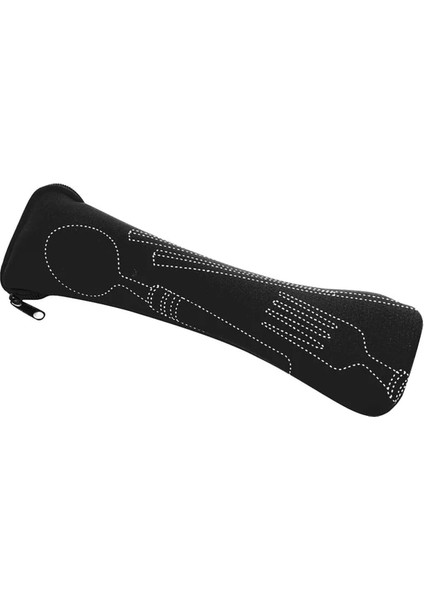 Siyah Taşınabilir Sofra Çantası Seyahat Ambalaj Saklama Kutusu Yemek Takımı Piknik Çatal Kaşık Çanta Çatal Bıçak Takımı Yemek Takımı Olmadan Yemek Takımı (Yurt Dışından)