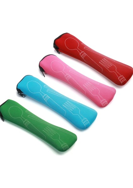 Pembe Taşınabilir Sofra Çantası Seyahat Ambalaj Saklama Kutusu Yemek Takımı Piknik Çatal Kaşık Çantası Çatal Bıçak Takımı Yemek Takımı Yemek Takımı Olmadan (Yurt Dışından) modelleri