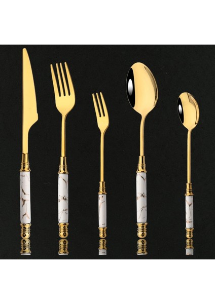 Yemek Kaşığı Altın Seramik Sofra Çay Çatalı Kaşık Bıçak Seti Vintage Sofra Takımı Çatal Bıçak Kaşık Seti Paslanmaz Çelik Akşam Yemeği Yemek Takımı Gümüş Seti (Yurt Dışından) fiyatları