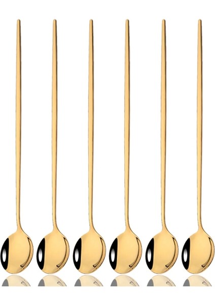 6 Adet Siyah Gümüş 6 Adet Kahve Karıştırma Kaşığı Çatal Bıçak Kaşık Seti Suyu Altın Çay Kaşığı Yemek Takımı Dondurma Uzun Saplı Kepçe Sofra Mutfak Aletleri (Yurt Dışından) fiyatları