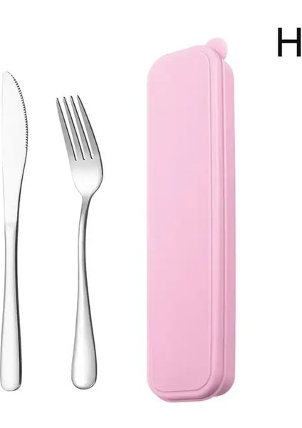Pembe 3 3 Adet/takım Taşınabilir Paslanmaz Çelik Çatal Takım Elbise Depolama Chopstick Sofra Çatal Seti Seyahat Kamp Bıçak Çatal Bıçak Takımı Kutusu Kaşık (Yurt Dışından)