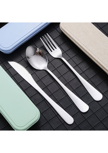 Pembe 3 3 Adet/takım Taşınabilir Paslanmaz Çelik Çatal Takım Elbise Depolama Chopstick Sofra Çatal Seti Seyahat Kamp Bıçak Çatal Bıçak Takımı Kutusu Kaşık (Yurt Dışından)