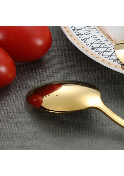 No.13 Yemek Çatalı 1/5 Adet Paslanmaz Çelik Altın Çatal Bıçak Kaşık Seti Ayna Yemek Takımı Sofra Altın Akşam Yemeği Servis Kepçe Bıçak Çatal Mutfak Aksesuarları (Yurt Dışından)