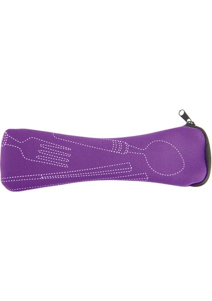 Mor Taşınabilir Sofra Kutusu Çatal Bıçak Takımı Seyahat Sofra Takımı Fermuarlı Çanta Öğrenciler Ev Piknik Eşyaları Saklama Kutusu Kamp Açık (Yurt Dışından) fiyatları