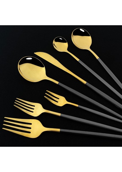 6 Adet Siyah Gümüş 6 Adet Siyah Uzun Hangdle Kaşık Cilalı Karıştırma Içecek 304 Paslanmaz Çelik Yemek Takımı Sofra Çatal Bıçak Takımı Dondurma Kaşık Seti (Yurt Dışından) fırsatları