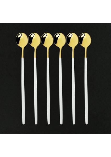 6 Adet Siyah Gümüş 6 Adet Siyah Uzun Hangdle Kaşık Cilalı Karıştırma Içecek 304 Paslanmaz Çelik Yemek Takımı Sofra Çatal Bıçak Takımı Dondurma Kaşık Seti (Yurt Dışından) indirimleri