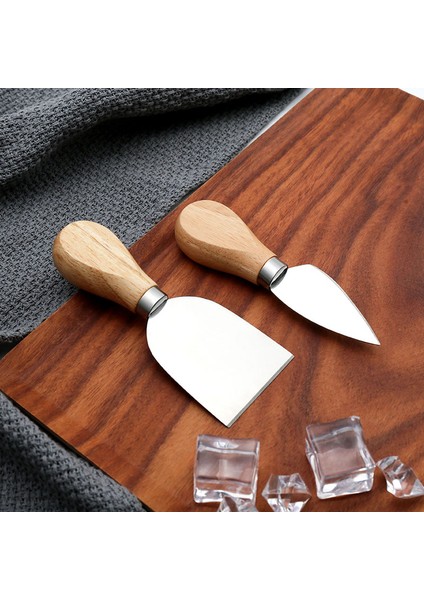 Kalp Bıçağı Benzersiz Peynir Bıçağı Alet Seti Ahşap Bambu Saplı Paslanmaz Çelik Peynir Bıçağı Peynir Pizza Mutfak Aksesuarları Için Set (Yurt Dışından)