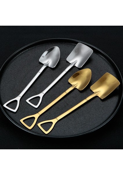 Altın A (2 Adet) 4/1 Adet Kürek Kaşık Yaratıcı Paslanmaz Çelik Kahve Çay Kaşığı Dondurma Tatlı Karpuz Mutfak Sofra Çatal Bıçak Takımları (Yurt Dışından) fırsatları