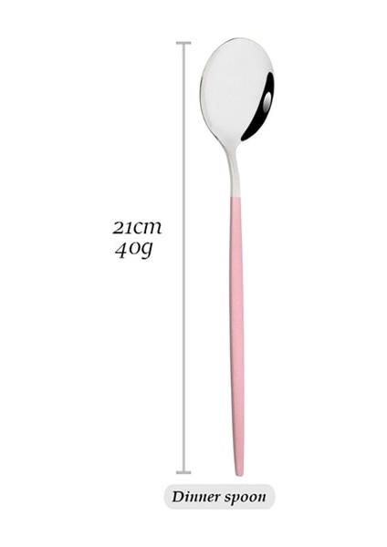1p Yemek Kaşığı Drmfiy Pembe Gümüş Paslanmaz Çelik Yemek Takımı Seti Çatal Bıçak Çorba Buz Kaşığı Çatal Bıçak Kaşık Seti Batı Sofra Takımı Mutfak Gümüş Seti (Yurt Dışından)