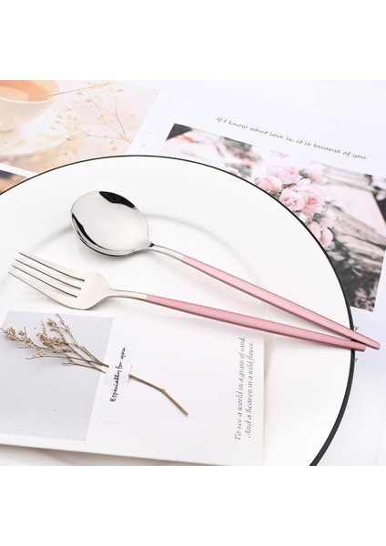 1p Yemek Kaşığı Drmfiy Pembe Gümüş Paslanmaz Çelik Yemek Takımı Seti Çatal Bıçak Çorba Buz Kaşığı Çatal Bıçak Kaşık Seti Batı Sofra Takımı Mutfak Gümüş Seti (Yurt Dışından)