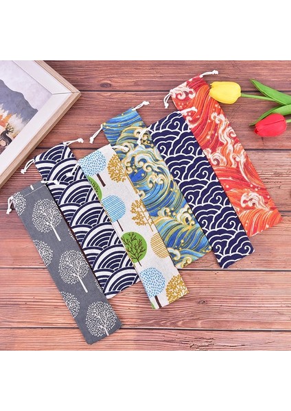 Stil 9 1 Adet Ipli Çanta Taşınabilir Sofra Çantası Pamuk Keten Kaşık Çubuklarını Depolama Çatal Bıçak Takımı Seyahat Yemek Takımı Aksesuarları (Yurt Dışından) indirimleri