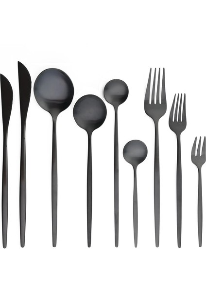 Yemek Bıçağı 1 Adet Jankng Siyah Sofra Paslanmaz Çelik Çatal Bıçak Kaşık Seti Çatal Bıçaklar Kaşık Mutfak Yemeği Seti Çatal Kaşık Bıçak Altın Yemek Takımı Seti (Yurt Dışından)