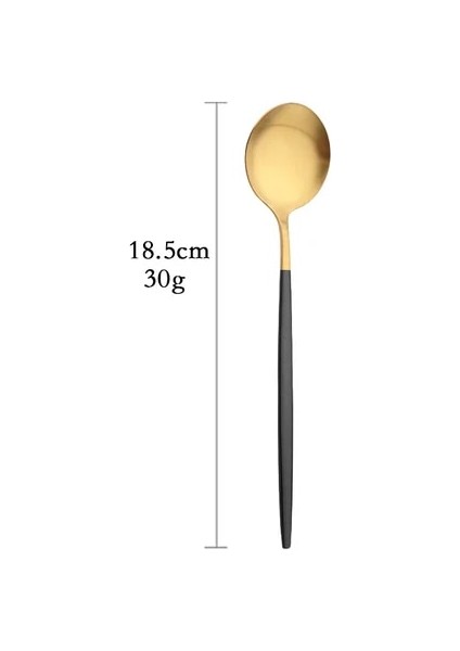Tatlı Kaşığı Sofra Paslanmaz Çelik Siyah Altın Sofra Takımı Çatal Bıçak Kaşık Seti Yemek Takımı Yemek Bıçağı Kahve Kaşığı Çatal Salata Çatalı Kaşık Gümüş (Yurt Dışından)