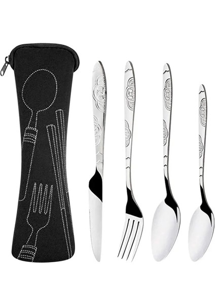 Bk 4 Adet Paslanmaz Çelik Bıçaklar Çatal Kaşık Aile Seyahat Kamp Çatal Bıçak Takımı Eyeful Kamp Açık Piknik Mini Sofra Seti 4 Adet (Yurt Dışından) fiyatları