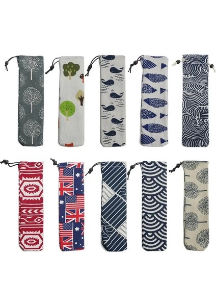 1 Adet Rastgele Kese Çevre Dostu Ahşap Yemek Takımı Seti Taşınabilir Seyahat Sofra Seti Bambu Çatal Bıçak Kaşık Seti Ahşap Açık Mutfak Eşyaları Kese ile (Yurt Dışından)