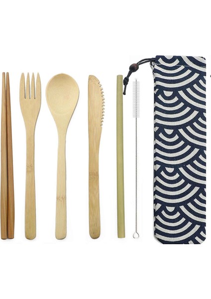 1 Adet Rastgele Kese Çevre Dostu Ahşap Yemek Takımı Seti Taşınabilir Seyahat Sofra Seti Bambu Çatal Bıçak Kaşık Seti Ahşap Açık Mutfak Eşyaları Kese ile (Yurt Dışından) fiyatları