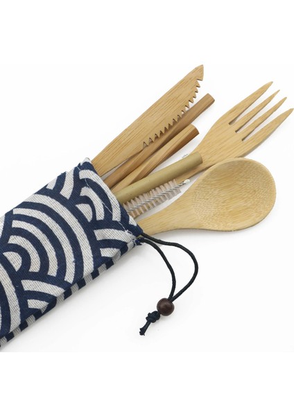 1 Adet Rastgele Kese Çevre Dostu Ahşap Yemek Takımı Seti Taşınabilir Seyahat Sofra Seti Bambu Çatal Bıçak Kaşık Seti Ahşap Açık Mutfak Eşyaları Kese ile (Yurt Dışından) modelleri