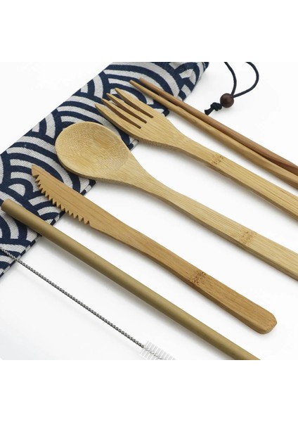 1 Adet Rastgele Kese Çevre Dostu Ahşap Yemek Takımı Seti Taşınabilir Seyahat Sofra Seti Bambu Çatal Bıçak Kaşık Seti Ahşap Açık Mutfak Eşyaları Kese ile (Yurt Dışından) fırsatları