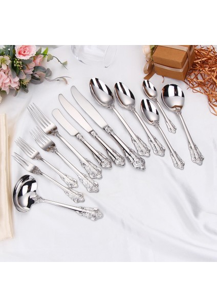 1 Adet Yemek Çatalı 1 Adet Lüks Altın Çatal Bıçak Kaşık Seti Vintage Batı Paslanmaz Çelik Sofra Mutfak Eşyaları Yemek Takımı Gümüş Bıçak Çatal Kaşık (Yurt Dışından)