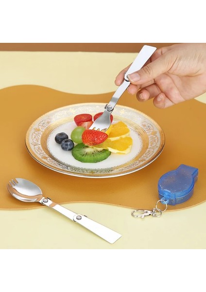 Çatal Yeni Katlanabilir Piknik Paslanmaz Çelik Kamp Çatal Bıçak Kaşık Seti Yürüyüş Taşınabilir Sofra Ev Mutfak Kaşık Çatal Seyahat Yemek Takımı (Yurt Dışından) indirimleri
