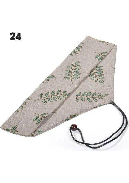 24 Taşınabilir Sofra Çantası Japon Baskı Yeniden Kullanılabilir Içecek Saman Chopstick Çatal Bıçak Takımı Çantası Büzgülü Çanta Çatal Bıçak Takımı Çantası Kaşık Çatal (Yurt Dışından)