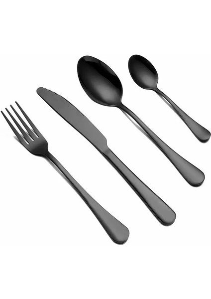 Gökkuşağı Çay Çatalı Spklifey Siyah Yemek Takımı Seti Çatal Bıçak Takımı Paslanmaz Çelik Siyah Çatal Bıçak Kaşık Seti Gökkuşağı Yemeği Sofra Düğün Gümüş Seti (Yurt Dışından)