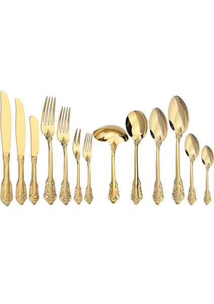 Gümüş 1 Adet 1 Adet Altın Lüks Vintage Çatal Bıçak Kaşık Seti Batı Yemek Takımı Tatlı Bıçağı Çatal Kaşık 304 Paslanmaz Çelik Sofra Mutfak Sofra Takımı (Yurt Dışından) fiyatları