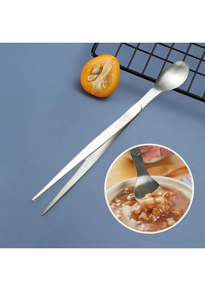 B Mor 2 In 1 Tadım Kaşığı Çift Fonksiyonlu Tat Kaşık Gümüş Parti Mutfak Aksesuarları Kokteyl Tadım Meze Çelik 304 (Yurt Dışından)