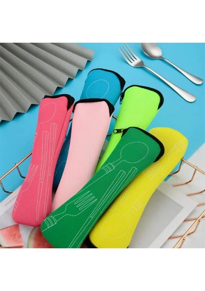 Gül Kırmızı Taşınabilir Sofra Çantası Çatal Bıçak Takımı Çantası Yemek Konteyner Tutucu Seyahat Ambalaj Saklama Kutusu Yemek Takımı Piknik Çatal Kaşık Çantası (Yurt Dışından) fırsatları