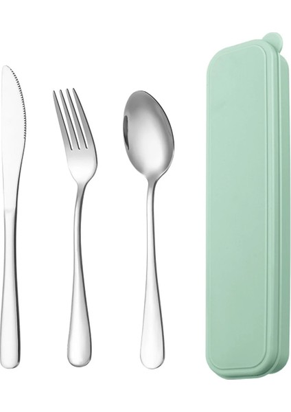 Kapak Kutusu Mavi Chopstick Çatal Kaşık Kamp Seti Paslanmaz Çelik Çatal Seyahat Seti Saklama Kutusu ile Taşınabilir Yeniden Kullanılabilir Mutfak Eşyaları Ev Gereçleri (Yurt Dışından) indirimleri