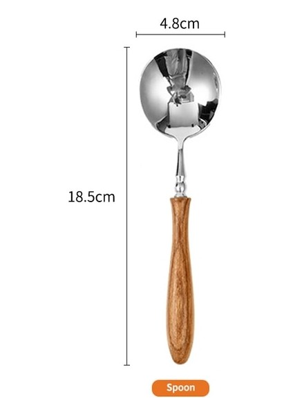 Kaşık Konco Ahşap Yemek Takımı Seti, Paslanmaz Çelik Çatal Bıçak Kaşık Seti Bıçak Çatal Kaşık Sofra Takımı Seti Bulaşık Makinesinde Yıkanabilir Çatal Seti (Yurt Dışından)