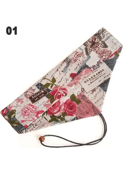 01 Taşınabilir Sofra Çantası Japon Baskı Yeniden Kullanılabilir Içecek Saman Chopstick Çatal Bıçak Takımı Kese Ipli Çanta Çatal Çanta Kaşık Çatal (Yurt Dışından)