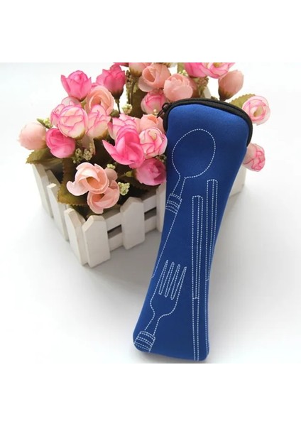 Mavi Taşınabilir Sofra Çantası Çatal Bıçak Takımı Yemek Takımı Seyahat Ambalaj Saklama Kutusu Yemek Takımı Piknik Çatal Kaşık Çantası Yemek Takımı Olmadan (Yurt Dışından) fiyatları